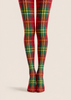 Christmas Red Green Tartan Plaid Tights Hosiery Pantyhose D68-2