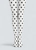 Classic Black Dot White Tights Hosiery Pantyhose D69-10