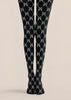 Black White Bow Print Tights Hosiery Pantyhose Z68-4