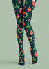 Christmas Bauble Holly Candy Cane Print Tights H610-14