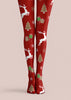 Red Christmas Reindeer Tree Tights Hosiery Pantyhose H610-8