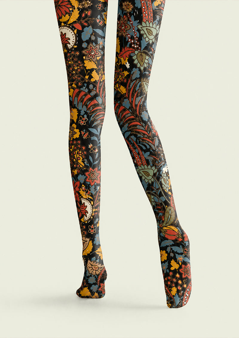 Retro Boho Floral Patterned Tights Fashion Pantyhose H68-1