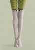 Olive Green Cat Polka Dot Striped Pantyhose Tights H68-10