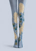 Blue Floral Branch Tights Hosiery Pantyhose H68-110