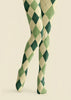 Preppy Green Diamond Pantyhose Plaid Tights H68-19