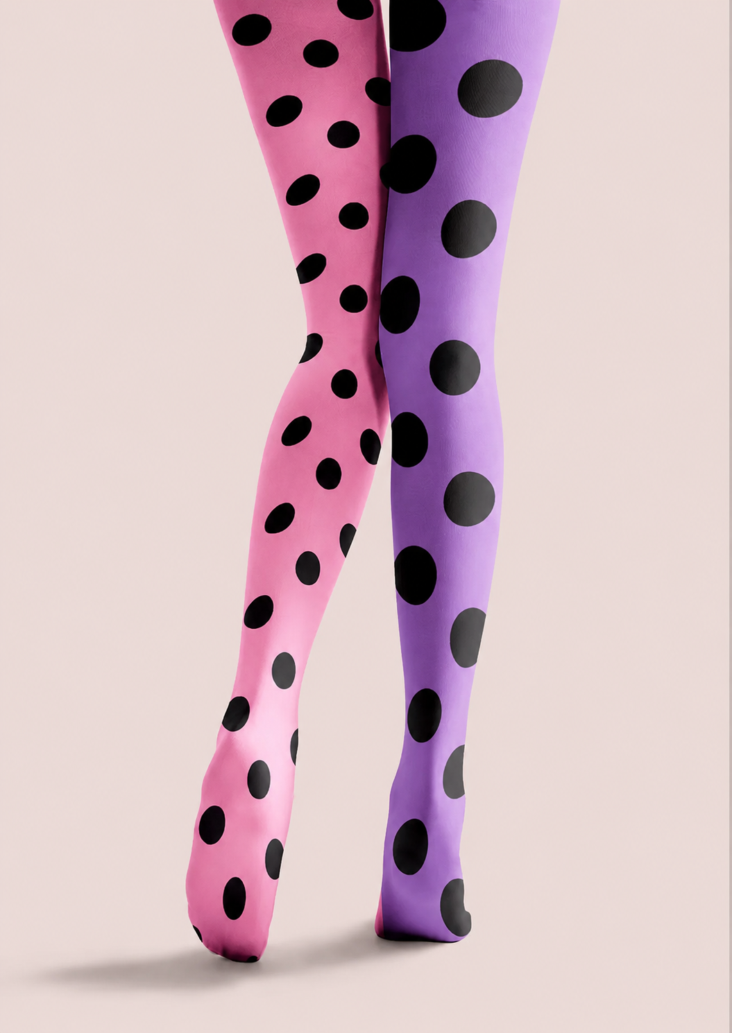 Pink Purple Polka Dot Tights Colorful Patterned Pantyhose H68-33