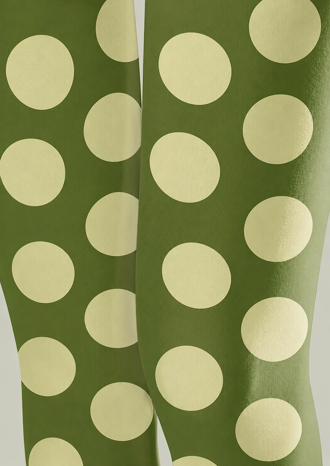 Olive Green Tights Large Dot Pattern Fashion Hosiery H68-45