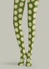Olive Green Tights Large Dot Pattern Fashion Hosiery H68-45