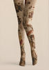 Retro Music Graphic Tights Sepia Collage Pantyhose H68-66