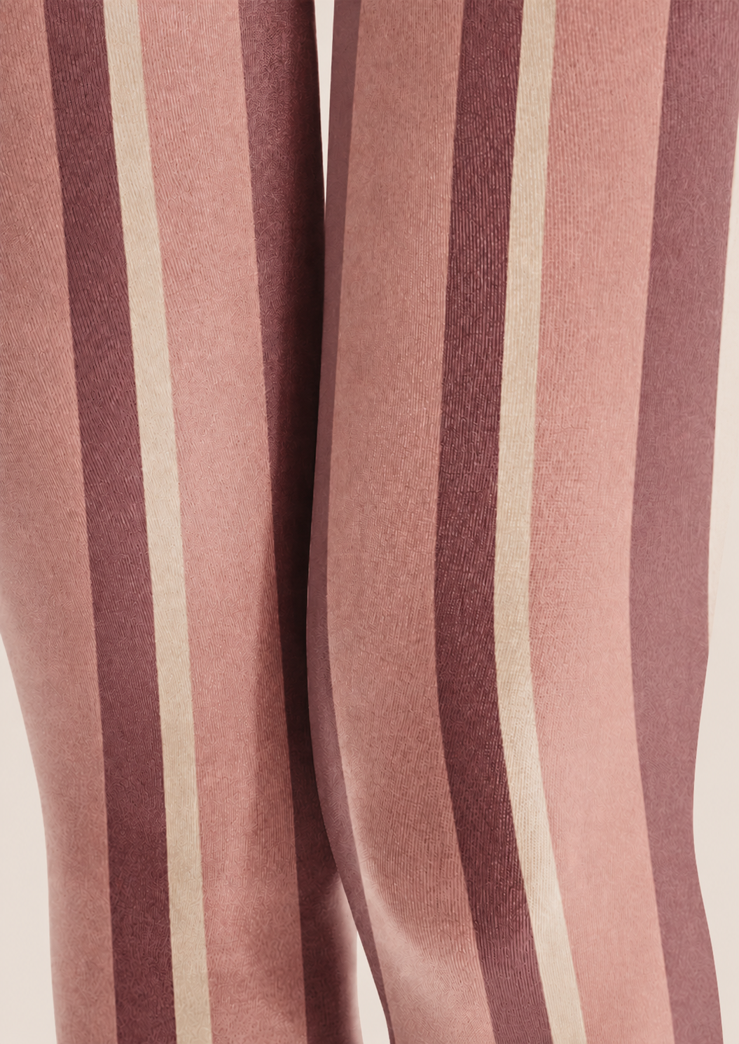 Dusty Pink Striped Tights Preppy Everyday Pantyhose H68-69