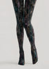 Textured Graphic Tights Abstract Print Hosiery H68-81