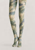 Sage Green Abstract Print Tights H68-82
