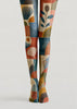 Artsy Botanical Geometric Tights Hosiery Pantyhose H68-85