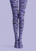 Purple Bat Print Tights Graphic Hosiery H69-10