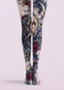 Dark Floral Skull Moon Tights Hosiery Pantyhose H69-37