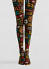 Multicolor Abstract Geometric Tights Hosiery Pantyhose H69-49