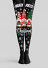 Holly Jolly Christmas Gnome Pattern Print Tights L610-13