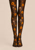 Halloween Skull Floral Tights Gothic Pattern Pantyhose L67-20