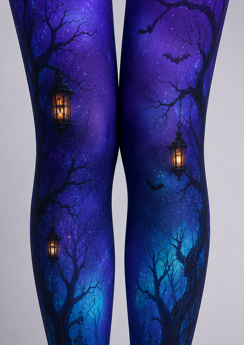 Halloween Gothic Forest Tights Pumpkin Bat Pantyhose L67-23