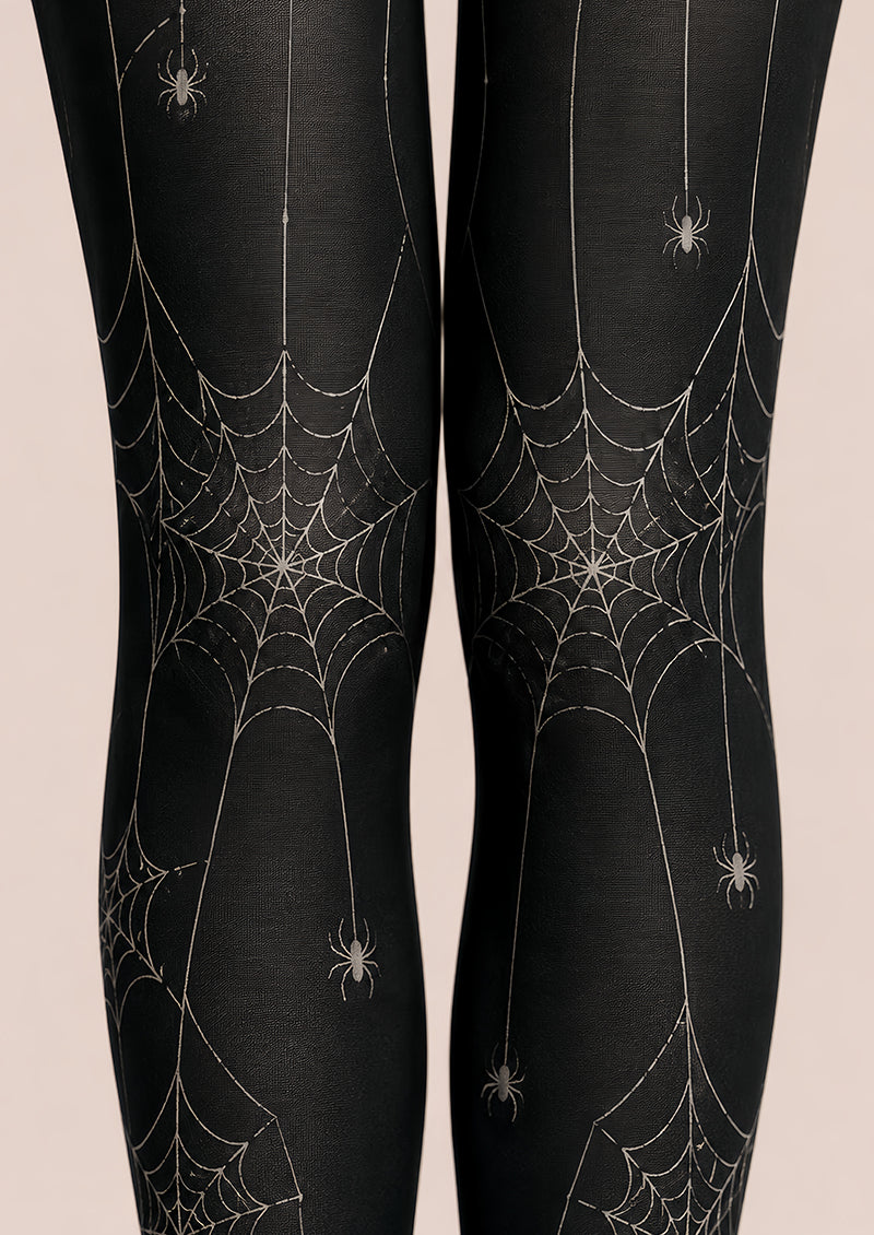Black Spider Web Halloween Costume Pantyhose L67-25