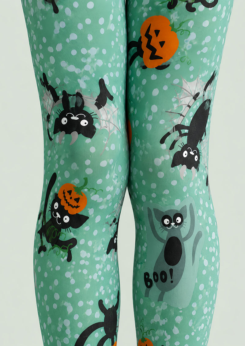 Cartoon Black Cat Halloween Printed Pantyhose L67-32