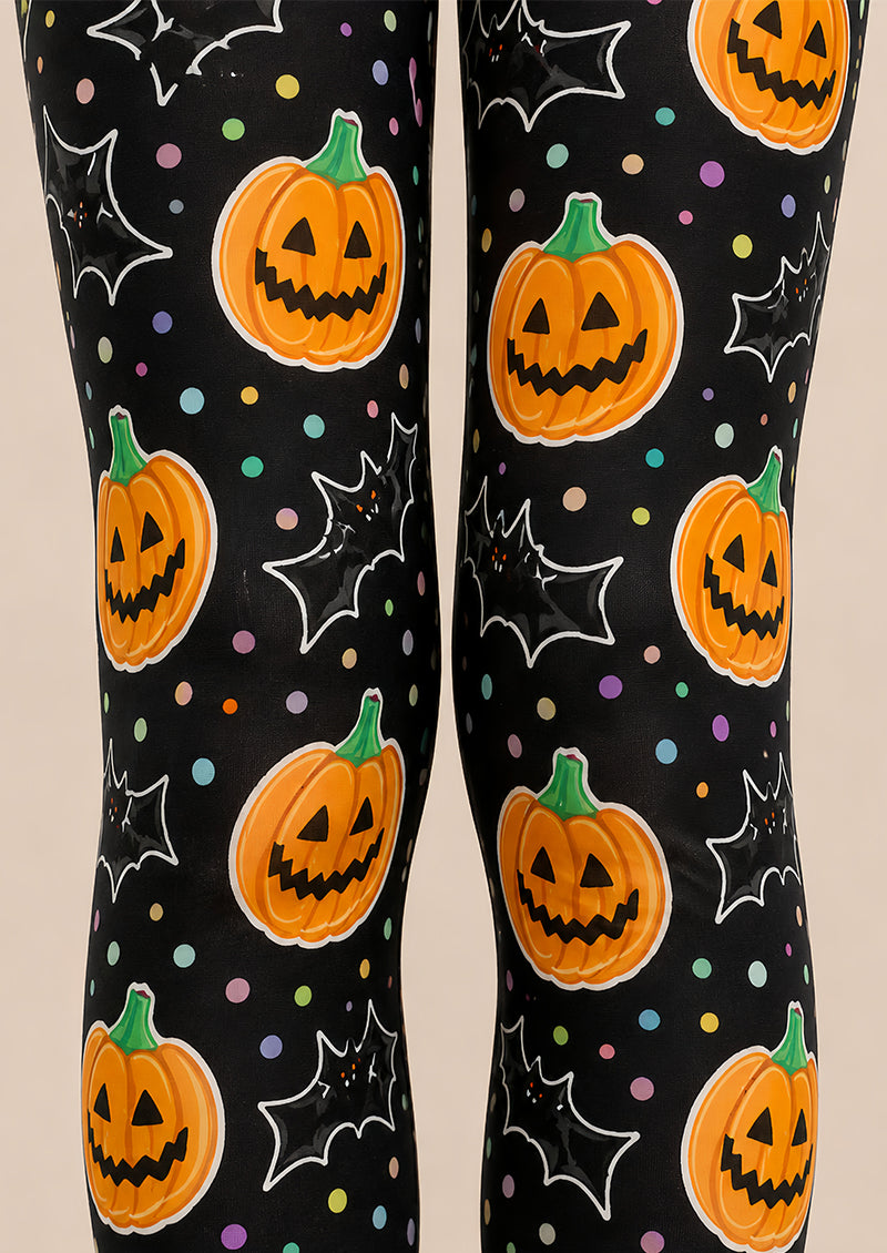 Cartoon Pumpkin Black Bat Halloween Tights Hosiery L67-33