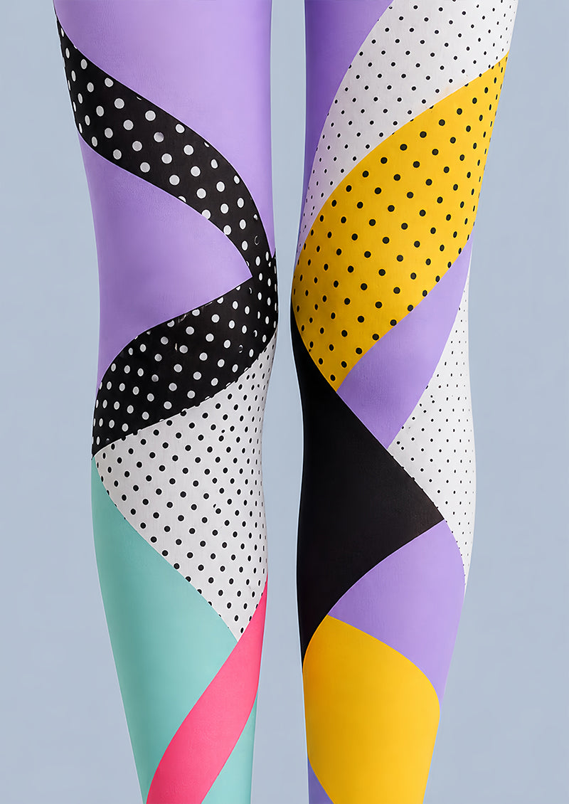 Abstract Color Block Pantyhose Pop Art Colorful Tights L68-10