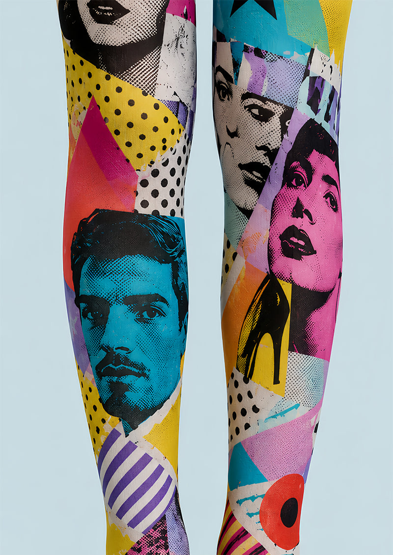 Pop Art Magazine Collage Tights Fashion Pantyhose L68-11