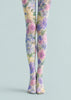 Watercolor Garden Floral Print Tights Hosiery L68-114