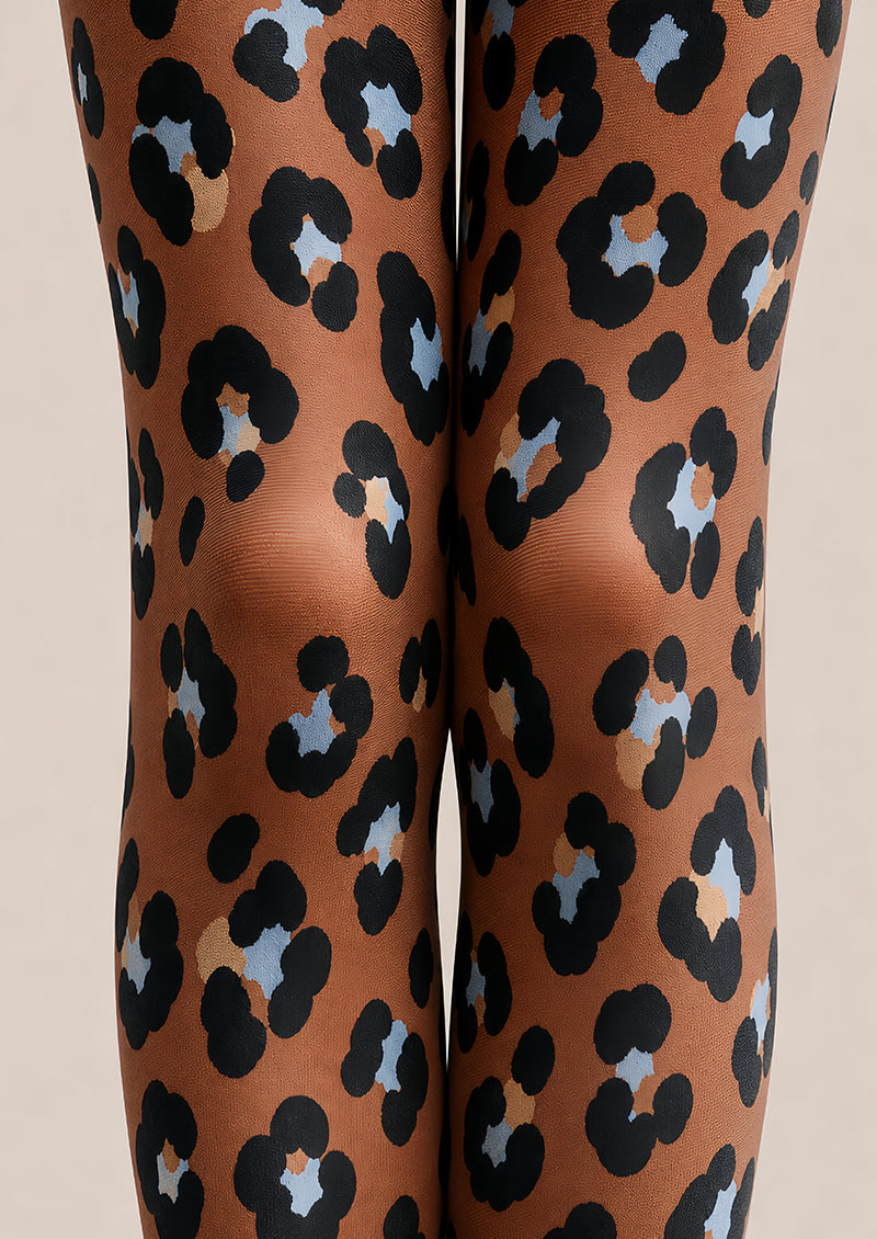 Classic Leopard Tights Brown Animal Print Hosiery L68-37