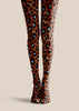 Classic Leopard Tights Brown Animal Print Hosiery L68-37
