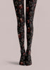 Black Christmas Tights Festive Graphic Pantyhose L68-38