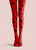 Red Polka Dot Tights Black Spot Pantyhose L68-44