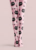 Pink Black Cat Graphic Tights Cute Pantyhose L68-51