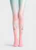 Pastel Crane Tights Pink Blue Artistic Pantyhose L68-53