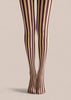Vertical Stripe Preppy Tights Burgundy Retro Hosiery L68-76