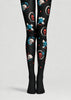 Gothic Skull Print Halloween Tights Black Hosiery L68-84