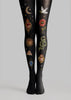 Black Sacred Heart Snake Graphic Pantyhose Tattoo Tights L68-8