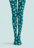 Graphic Leopard Print Tights Aqua Blue L68-93