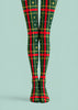 Green Red Tartan Classic Tights Hosiery Pantyhose Z610-47