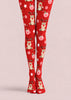 Red Reindeer Hot Cocoa Christmas Print Tights Z610-58