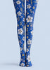 Blue Cherry Blossom Floral Tights Hosiery Z69-42