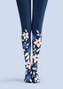Elegant Navy Floral Print Tights Hosiery Z69-43