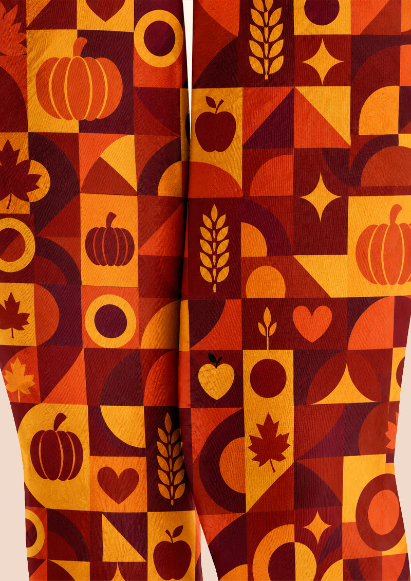 Fall Harvest Graphic Tights Hosiery Pantyhose Z69-6