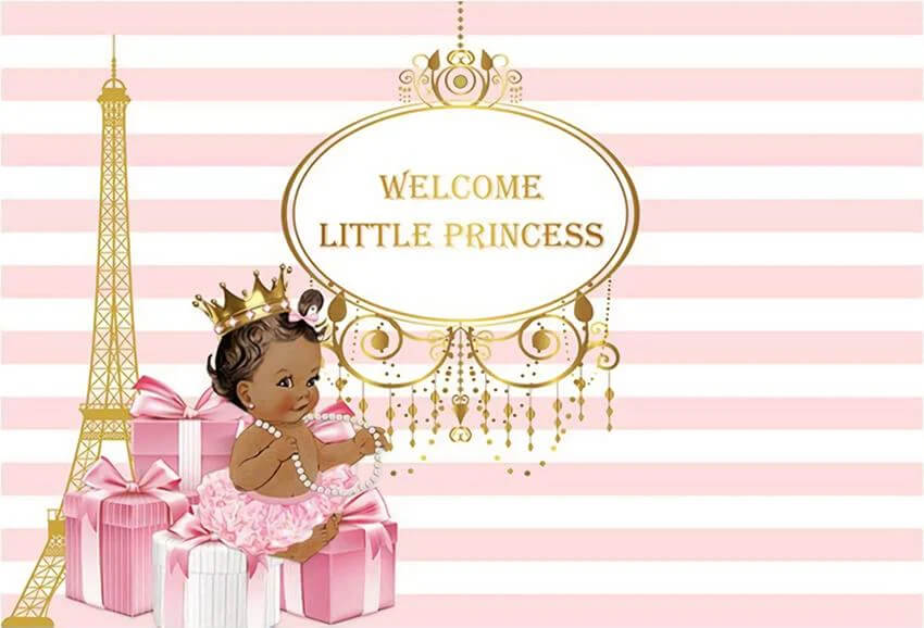 Welcome Little Princess Baptism Backdrop