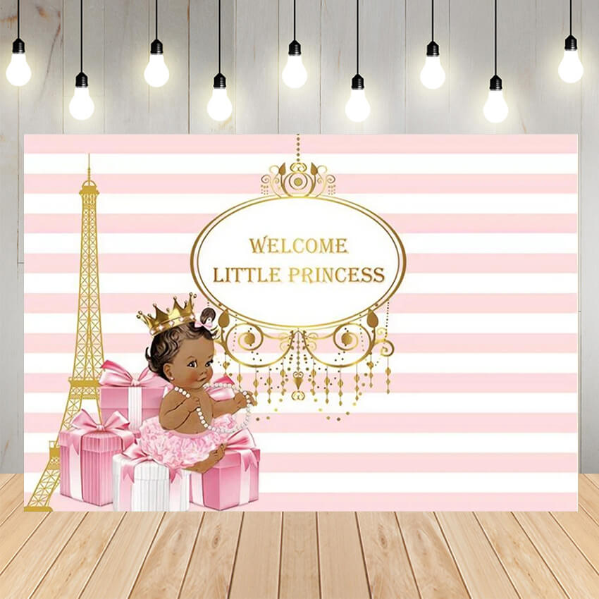 Welcome Little Princess Baptism Backdrop