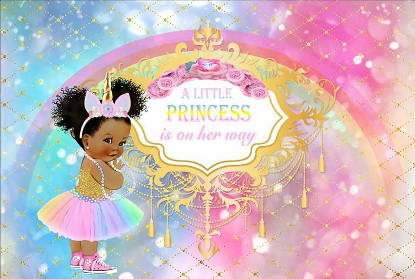 Glitter Rainbow Baby Shower Backdrop
