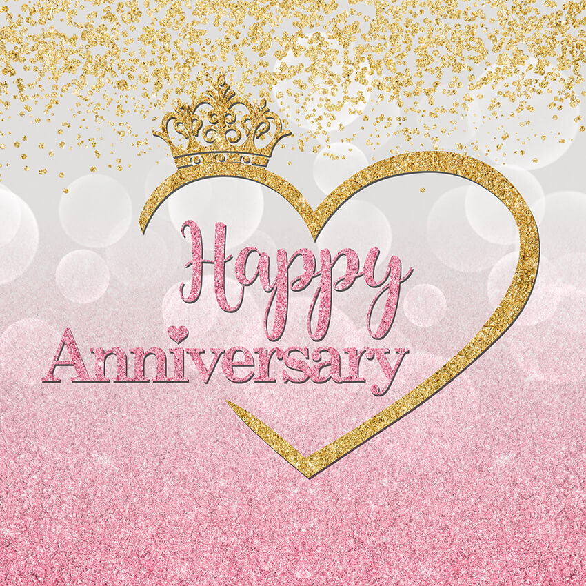 Happy Anniversary Glitter Custom Backdrop