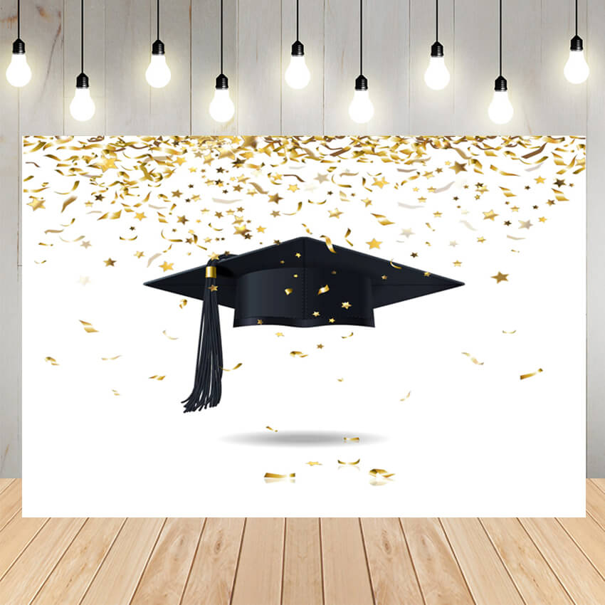 Graduation Celebration Glitter Backdrop Banner