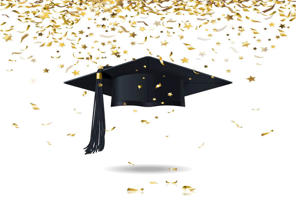 Graduation Celebration Glitter Backdrop Banner
